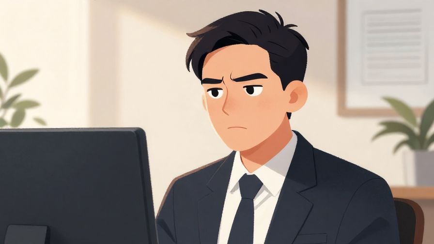 Illustration%20of%20a serious professional-looking character raising an eyebrow%2C office background with soft lighting and olive branches%2C illustrated style