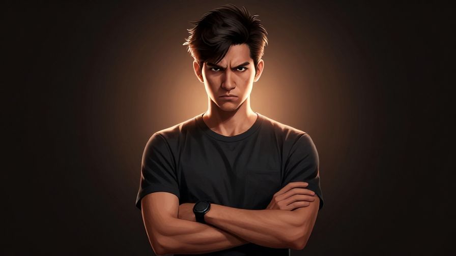 Illustration%20of%20a serious%20person%20standing%20firm%20with%20crossed%20arms%2C%20determined%20expression%2C%20dramatic%20lighting%20and%20background