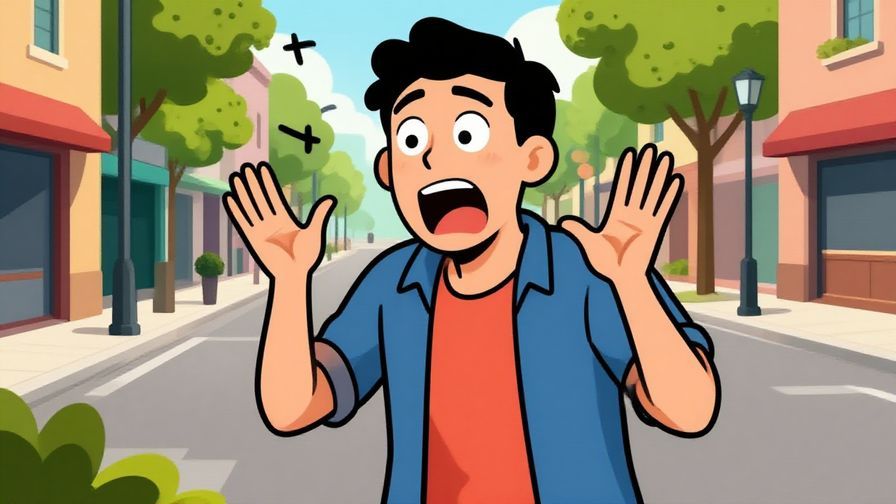 Illustration%20of%20a shocked character reacting humorously to a bold statement, bright and lively street background, illustrated style