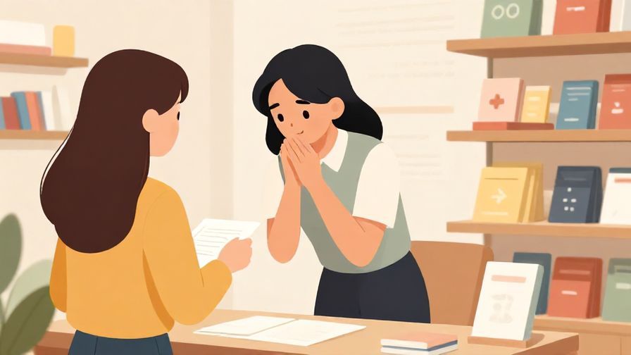 Illustration%20of%20a shop assistant bowing politely to a customer, bright and inviting store environment