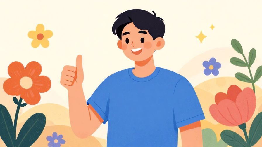 Illustration%20of%20a smiling person giving a thumbs-up%2C%20surrounded%20by%20colorful%20flowers%20and%20soft%20lighting%2C%20illustrated%20style