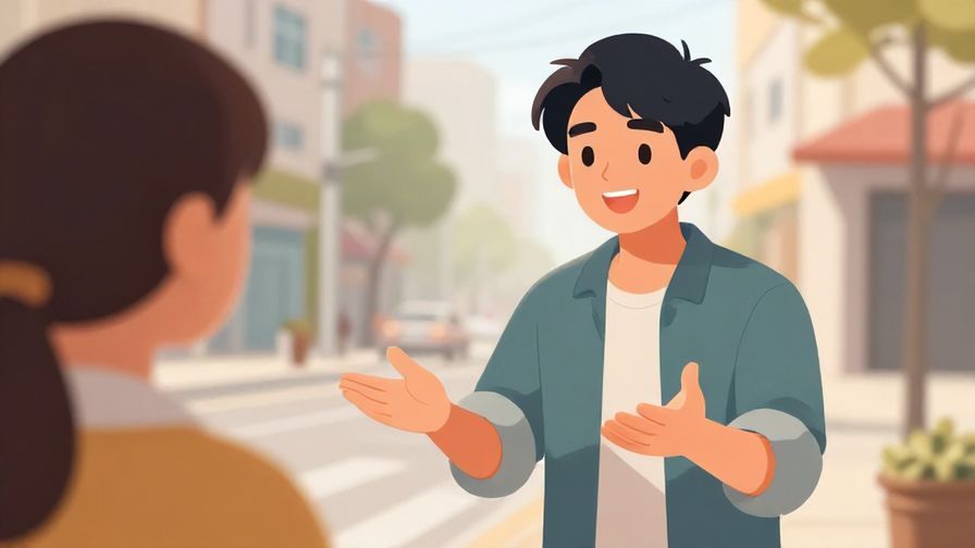 Illustration%20of%20a smiling person%20asking%20a%20favor%20with%20open%20hands%2C%20friendly%20expression%20in%20a%20casual%20urban%20setting.