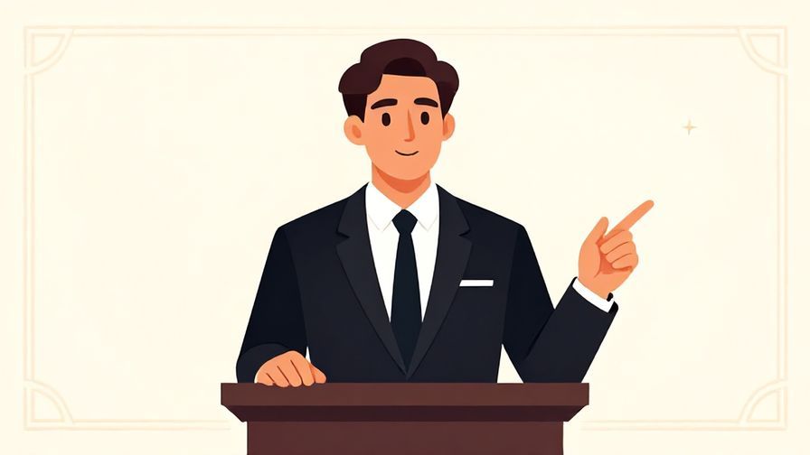 Illustration%20of%20a solemn%20person%20making%20a%20point%20during%20a%20formal%20speech%2C%20elegant%20background%2C%20illustrated%20style