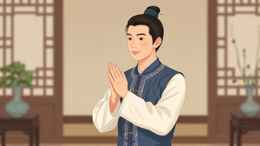 Illustration%20of%20a sophisticated person in traditional dress expressing approval, elegant indoor setting with soft light, illustrated style