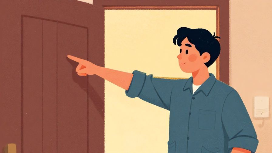 Illustration%20of%20a stern person pointing toward a door%2C with an expression of authority%2C warm%20lighting%2C colorful%20and%20stylized%20illustration
