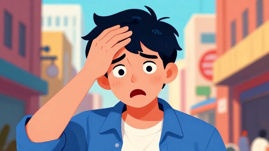 Illustration%20of%20a surprised person slapping their forehead with a playful annoyed look, urban background, vibrant colors, illustrated style