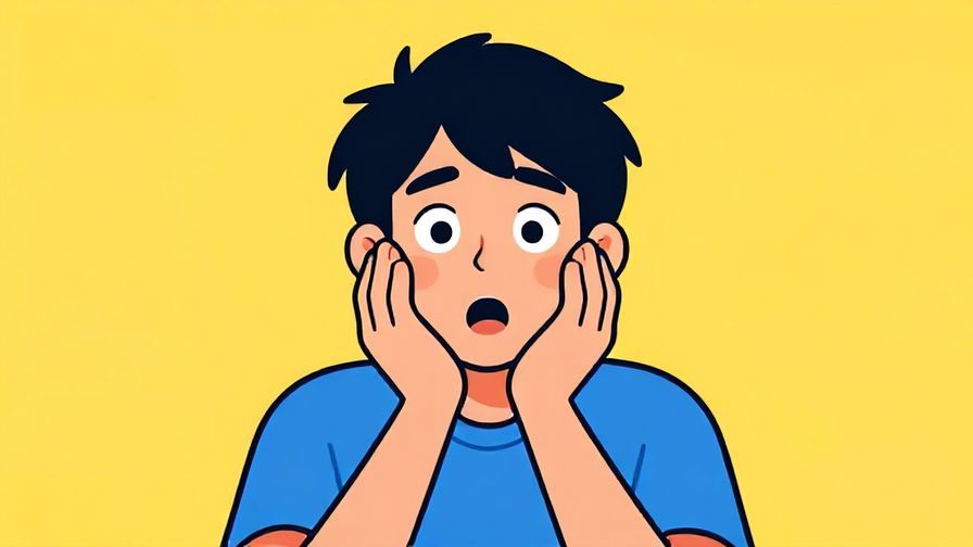 Illustration%20of%20a surprised person with hands on cheeks, bright colorful background, casual style, illustrated style