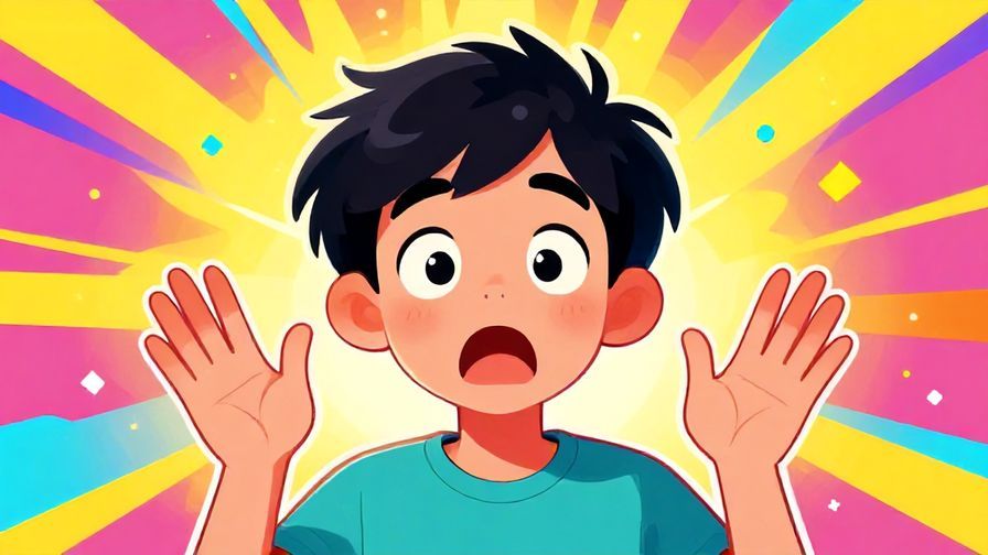Illustration%20of%20a surprised person with hands raised and wide eyes, bright energetic background showing excitement, vibrant colors, illustrated style