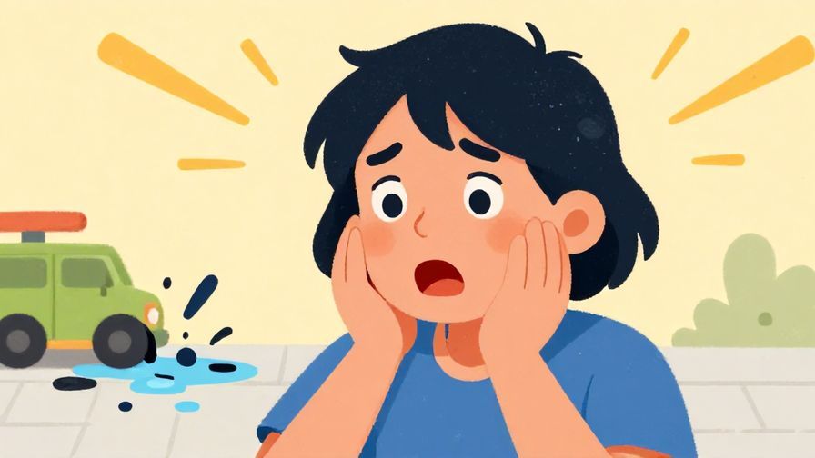 Illustration%20of%20a surprised person with hands on cheeks, mouth open in alarm%2C background showing a small accident or spill%2C vibrant colors%2C illustrated style