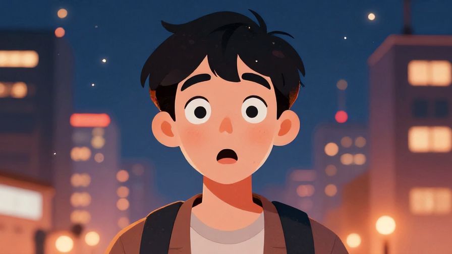 Illustration%20of%20a surprised young adult with wide eyes and open mouth, vibrant city background at night.