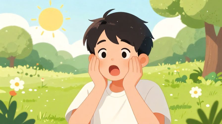 Illustration%20of%20a surprised%20person%20with%20hands%20near%20their%20face%2C%20excited%20expression%2C%20sunny%20park%20background%2C%20illustrated%20style