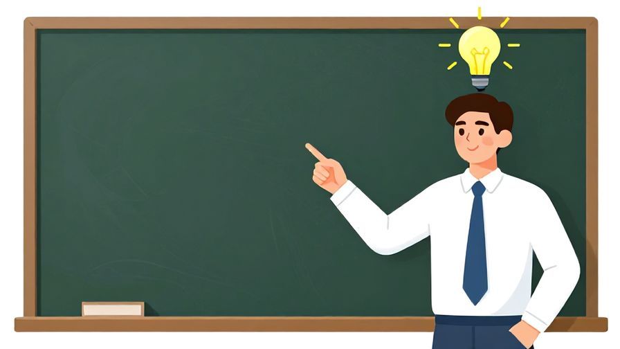 Illustration%20of%20a teacher%20pointing%20to%20a%20chalkboard%20with%20a%20lightbulb%20above%20their%20head%2C%20symbolizing%20an%20example%20being%20given%2C%20bright%20colors%2C%20illustrated%20style