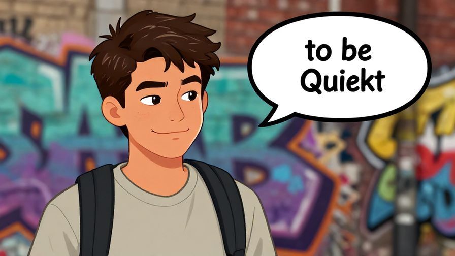 Illustration%20of%20a teenager with a cheeky grin telling someone to be quiet, urban graffiti background