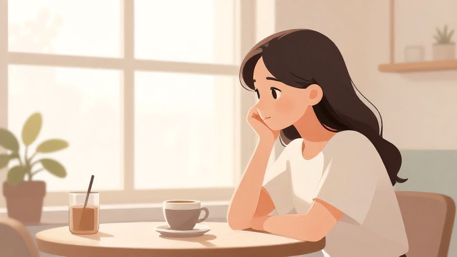 Illustration%20of%20a thoughtful person listening attentively in a quiet cafe, soft pastel tones and natural window light
