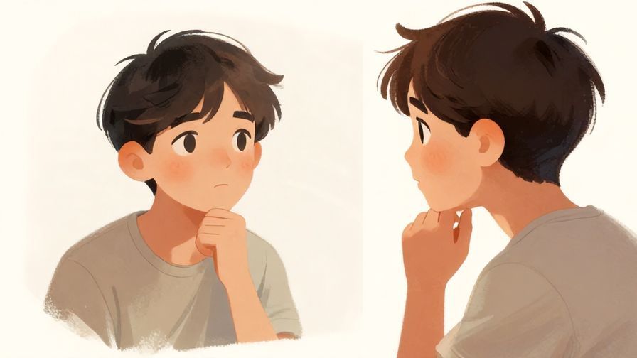 Illustration%20of%20a thoughtful person looking at their reflection%20symbolizing human nature%2C%20soft%20lighting%2C%20illustrated%20style