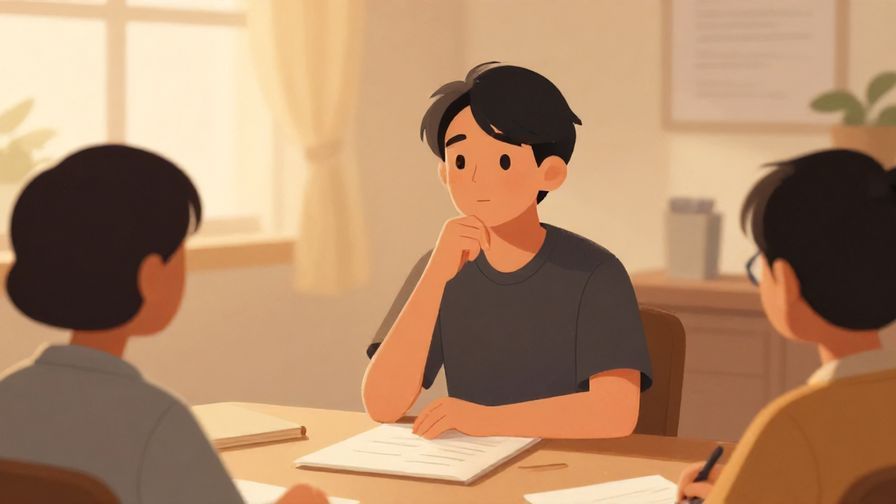 Illustration%20of%20a thoughtful person speaking calmly in a meeting, warm indoor lighting, illustrated style