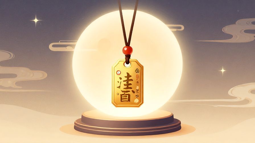 Illustration%20of%20a traditional Japanese lucky charm displayed on a pedestal with soft glowing light and elegant decorations