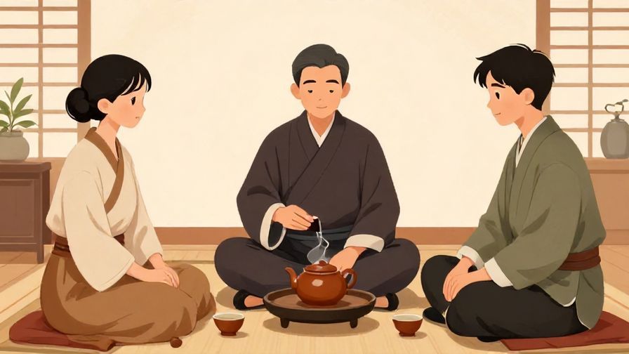 Illustration%20of%20a traditional tea ceremony%20with%20formal%20attire%2C%20calm%20and%20respectful%20mood%2C%20illustrated%20style