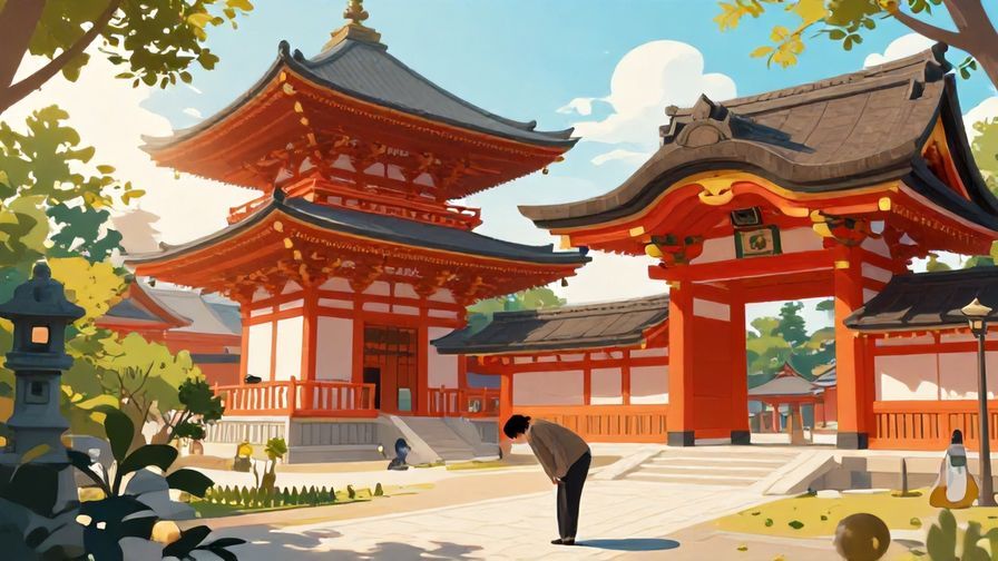 Illustration%20of%20a traditional%20Japanese%20temple%20with%20soft%20light%20and%20a%20person%20bowing%20in%20reverence%2C%20detailed%20background%2C%20vibrant%20colors%2C%20illustrated%20style