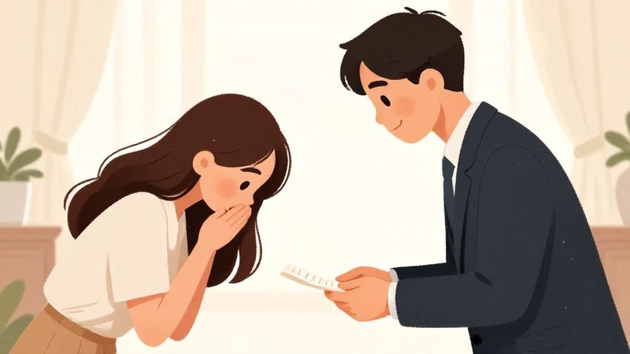 Illustration%20of%20a very polite customer bowing deeply while requesting a receipt, elegant environment, soft lighting, illustrated style