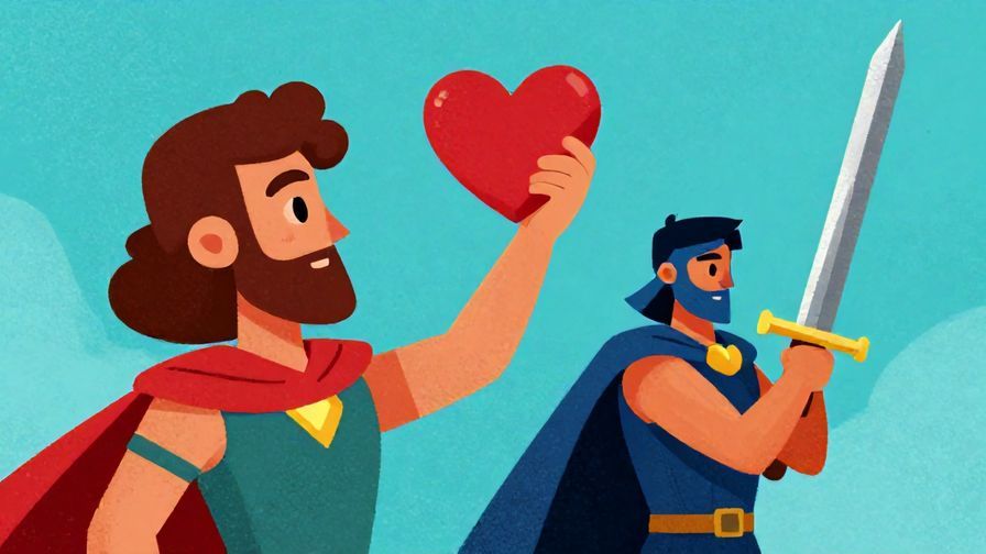 Illustration%20of%20a victorious figure%20holding%20a%20heart%20and%20a%20sword%2C%20symbolizing%20winning%20both%20love%20and%20war%2C%20vibrant%20colors%2C%20illustrated%20style