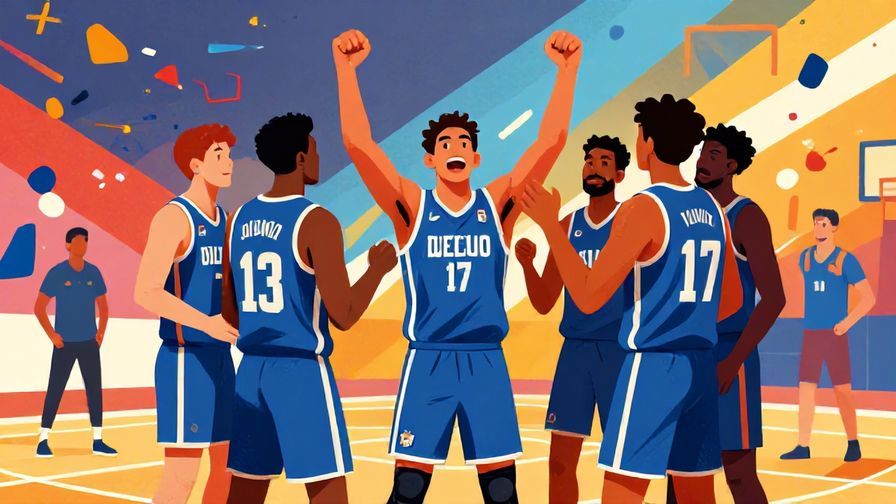 Illustration%20of%20a victorious team celebrating while the other team looks on%2C%20vibrant%20colors%2C%20illustrated%20style
