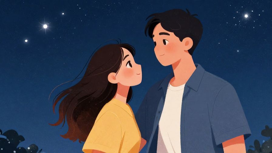 Illustration%20of%20a young couple%20sharing%20a%20moment%20under%20a%20starry%20sky%2C%20expressing%20warmth%20and%20hope%2C%20detailed%20background%2C%20vibrant%20colors%2C%20illustrated%20style