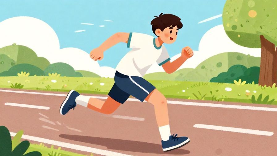 Illustration%20of%20a young man rushing forward eagerly in a game or race, dynamic movement, bright colors, illustrated style