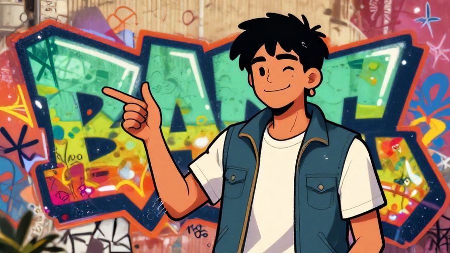 Illustration%20of%20a young person casually signaling left with a smirk, graffiti background, energetic urban vibe, illustrated style