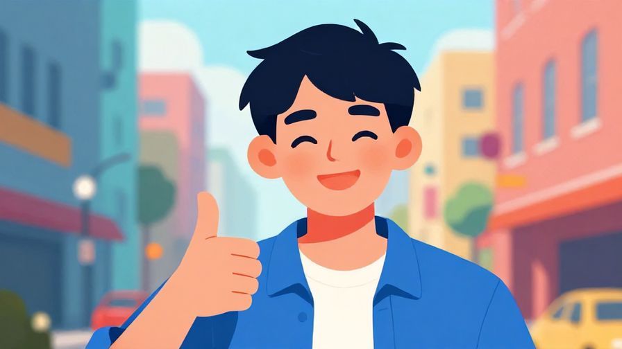 Illustration%20of%20a young person giving a playful wink and thumbs-up, colorful urban background