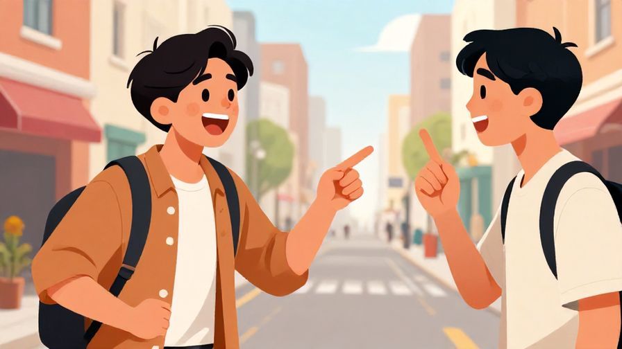Illustration%20of%20a young person laughing and pointing at a friend who just said something bold, urban street background, illustrated style