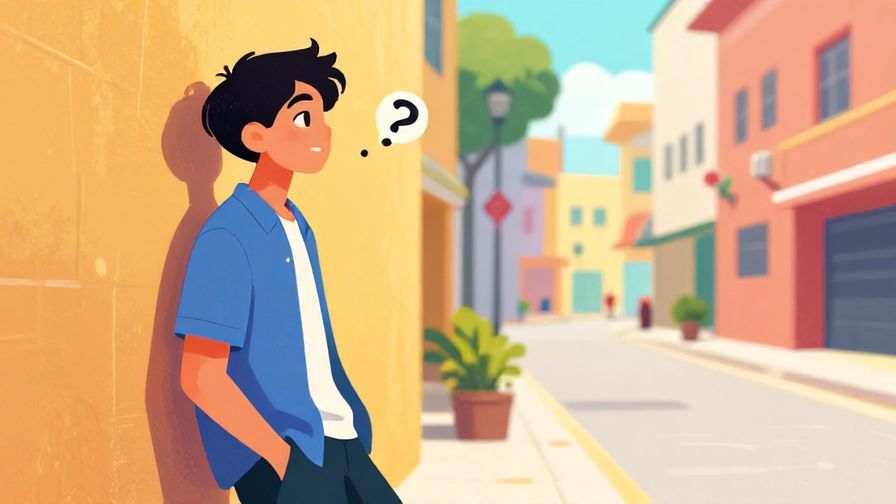Illustration%20of%20a young person leaning casually against a wall, asking a friend a quick question, urban background, vibrant colors, illustrated style