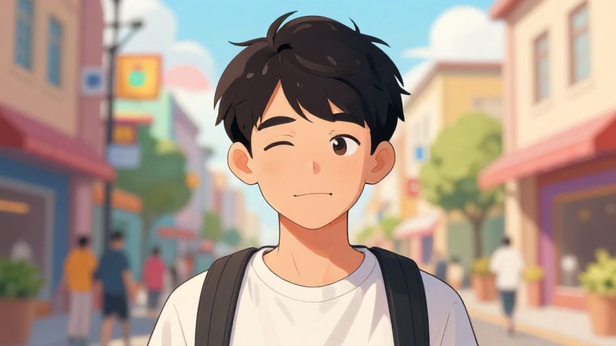 Illustration%20of%20a young person rolling their eyes with exaggerated expression, colorful street scene background