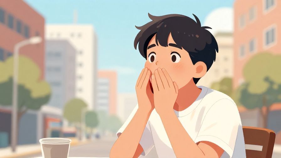 Illustration%20of%20a young person shouting urgently in a casual setting, hands cupped around mouth, bright urban background, illustrated style