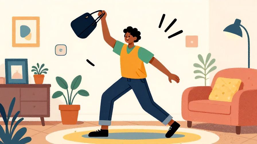 Illustration%20of%20a young person throwing their bag down and calling out casually%2C colorful and lively home background%2C illustrated style