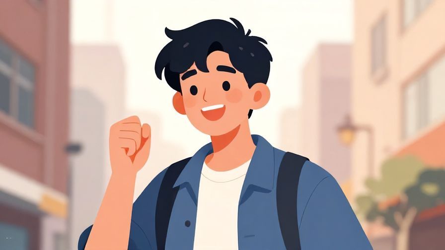 Illustration%20of%20a young person%20exclaiming%20with%20a%20half-smile%2C%20energetic%20urban%20background%2C%20illustrated%20style