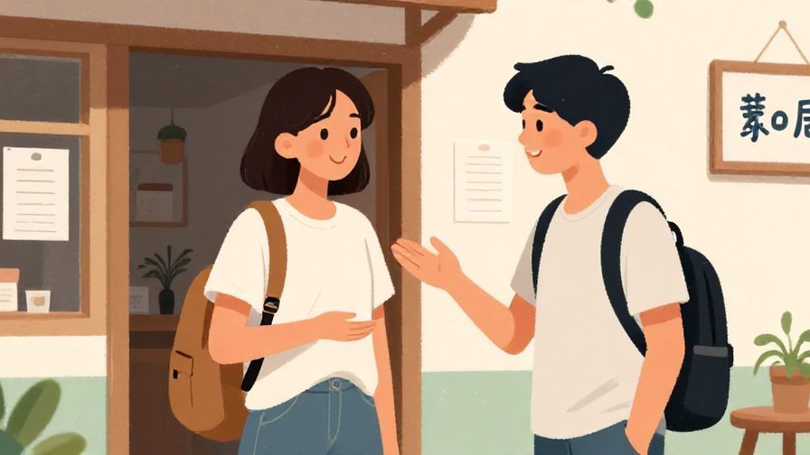 Illustration%20of%20a young traveler politely asking permission to check in with a smile at a casual guesthouse%2C%20bright%20colors%2C%20illustrated%20style