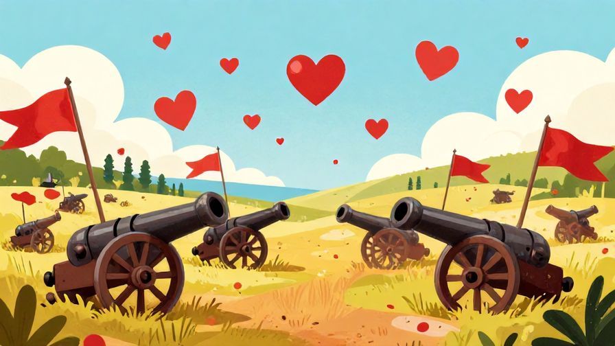 Illustration%20of%20a%20battlefield%20with%20hearts%20floating%20amidst%20flags%20and%20cannons%2C%20expressing%20love%20as%20warfare%2C%20vibrant%20colors%2C%20illustrated%20style
