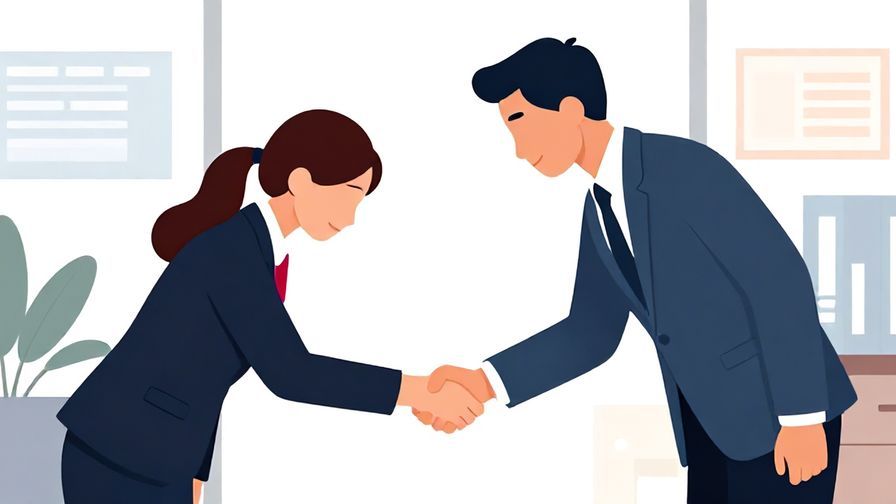 Illustration%20of%20a%20business%20meeting%20with%20two%20people%20bowing%20respectfully%20and%20shaking%20hands%2C%20office%20background%2C%20vibrant%20colors%2C%20illustrated%20style