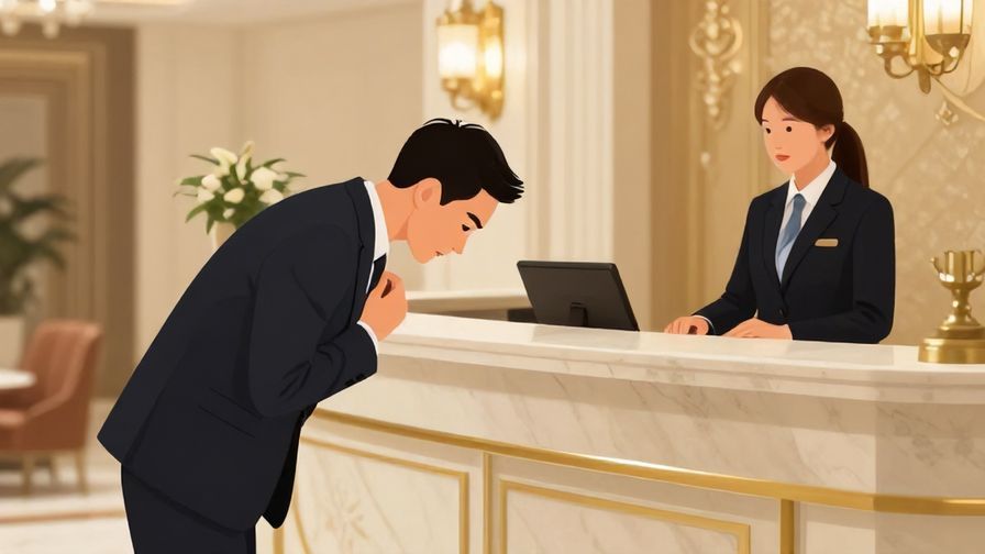 Illustration%20of%20a%20businessperson%20bowing%20slightly%20while%20speaking%20to%20a%20hotel%20receptionist%20in%20a%20luxurious%20lobby%20with%20elegant%20decor.
