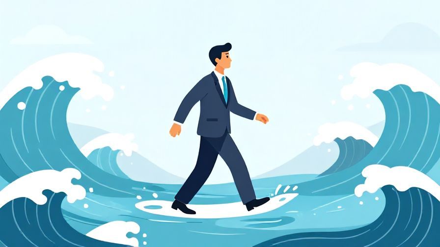 Illustration%20of%20a%20businessperson%20calmly%20navigating%20through%20a%20river%20of%20abstract%20waves%2C%20focused%20and%20serene%2C%20professional%20illustrated%20style