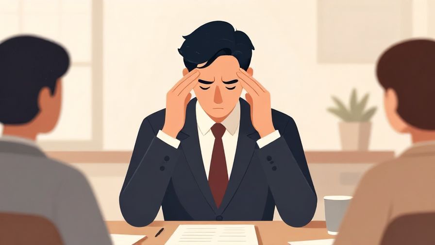 Illustration%20of%20a%20businessperson%20humbly%20expressing%20headache%20at%20a%20formal%20meeting%2C%20illustrated%20style%2C%20neutral%20office%20background