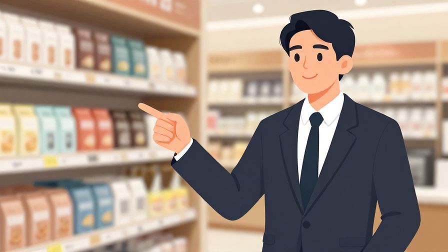 Illustration%20of%20a%20businessperson%20politely%20pointing%20to%20a%20product%20with%20a%20respectful%20smile%20in%20a%20formal%20shop%20setting%2C%20illustrated%20style