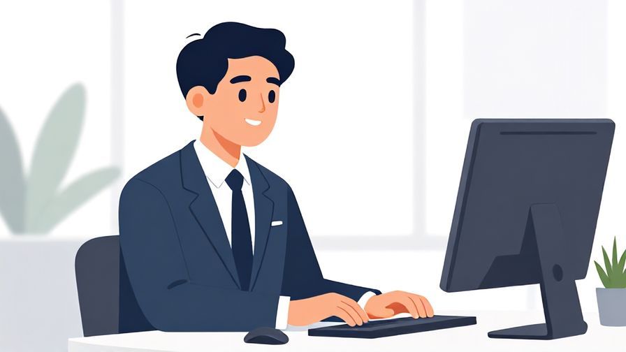 Illustration%20of%20a%20businessperson%20smiling%20while%20typing%20a%20reply%20on%20a%20computer%2C%20friendly%20office%20scene