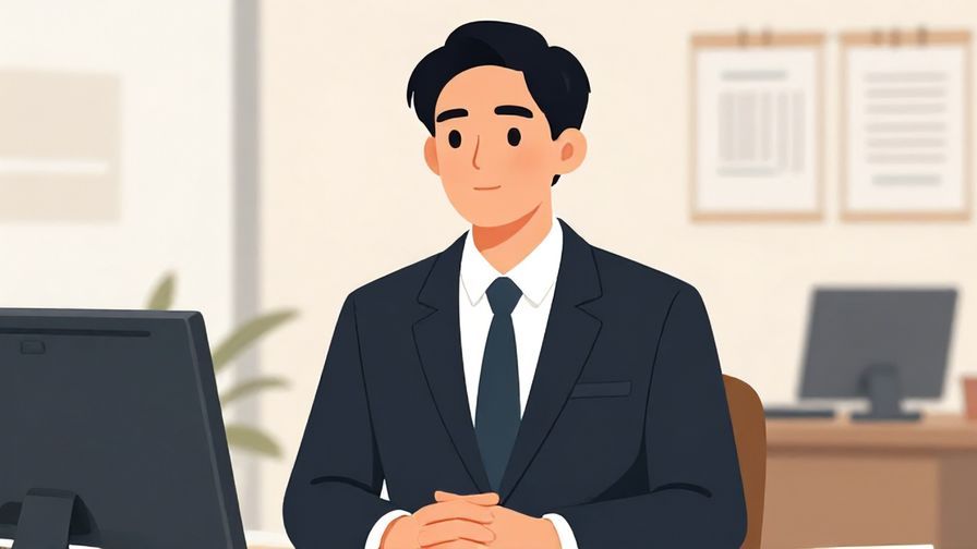 Illustration%20of%20a%20businessperson%20speaking%20politely%20in%20an%20office%20setting%2C%20calm%20expression%2C%20detailed%20background%2C%20illustrated%20style