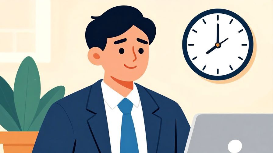Illustration%20of%20a%20businessperson%20with%20a%20slight%20smile%20and%20relieved%20expression%2C%20office%20clock%20in%20background%2C%20vibrant%20colors%2C%20illustrated%20style