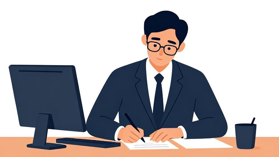Illustration%20of%20a%20businessperson%20writing%20quickly%20at%20a%20desk%20with%20a%20focused%20expression%2C%20professional%20setting