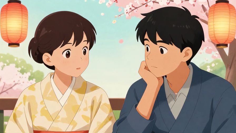 Illustration%20of%20a%20calm%20and%20thoughtful%20conversation%20between%20two%20people%2C%20one%20gently%20reminding%20the%20other.%20Soft%20background%20with%20Japanese%20elements%20like%20paper%20lanterns%20and%20cherry%20blossoms.%20Vibrant%20colors%2C%20illustrated%20style