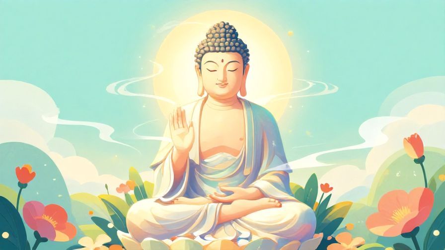 Illustration%20of%20a%20calm%20Buddha%20statue%20with%20a%20soft%20glow%2C%20surrounded%20by%20peaceful%20nature%20elements%20like%20flowers%20and%20gentle%20breezes%2C%20vibrant%20colors%2C%20illustrated%20style