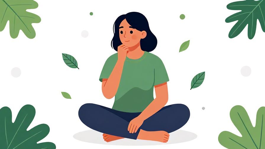 Illustration%20of%20a%20calm%20person%20sitting%20cross-legged%20with%20a%20thoughtful%20expression%20against%20a%20background%20of%20floating%20leaves%20and%20soft%20dots%2C%20vibrant%20colors%2C%20illustrated%20style